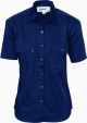Ladies Cotton Drill Work Shirt - Short Sleeve