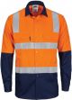 DNC HI VIS Two Tone Cool-Breeze Cotton Shirt with Hoop & Shoulder CSR Reflective Tape Long Sleeve