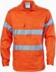 DNC Hi Vis Close Front Cotton Drill Shirt with 3M Reflective Tape