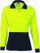 DNC Ladies Hi Vis Two Tone Polo Shirt Long Sleeve