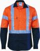 DNC Hi Vis D/N 2 Tone Drill Shirt with H Pattern Generic Reflective Tape Long sleeve